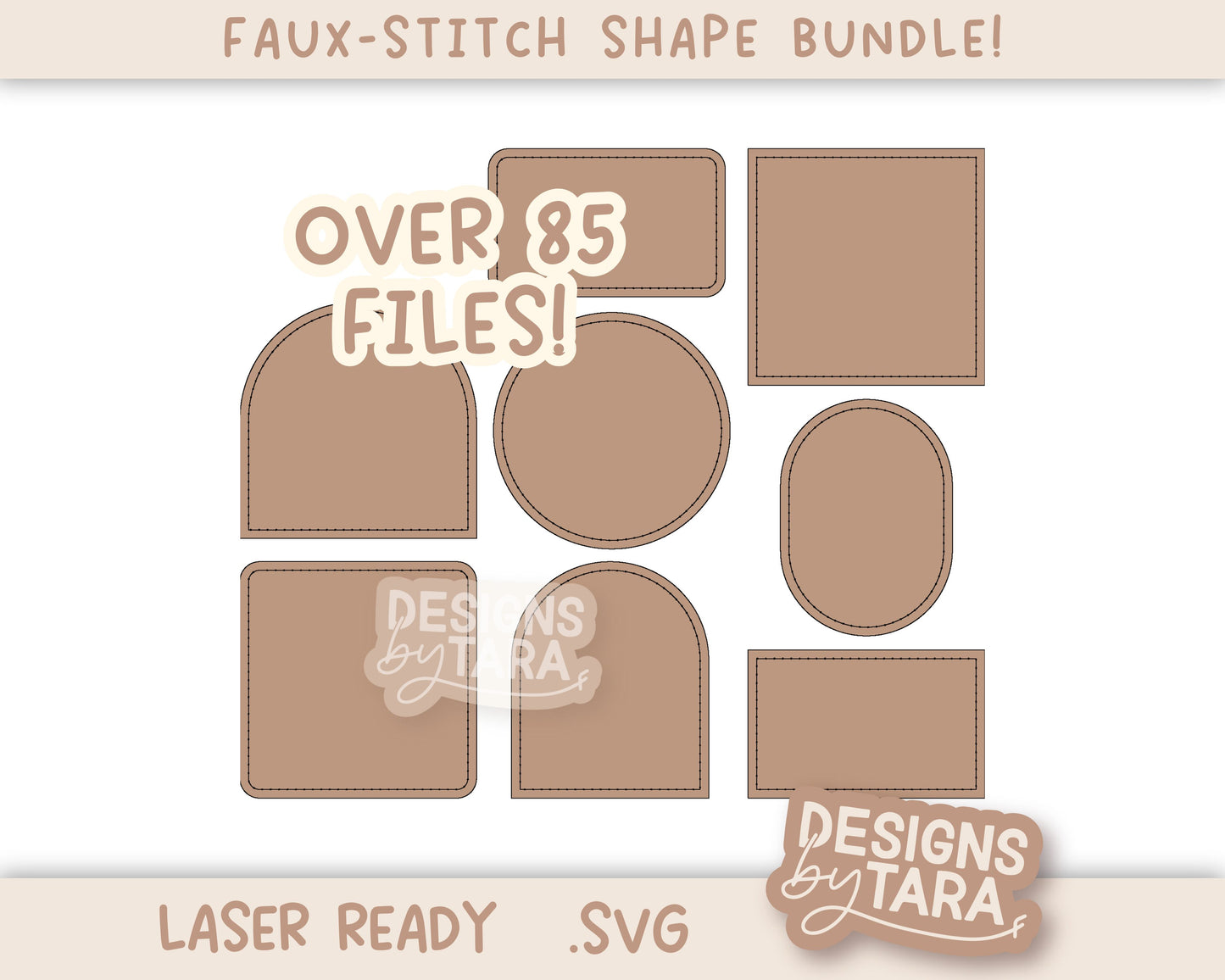 BUNDLE SVG Faux-Stitch File - Faux-stitch shape bundle