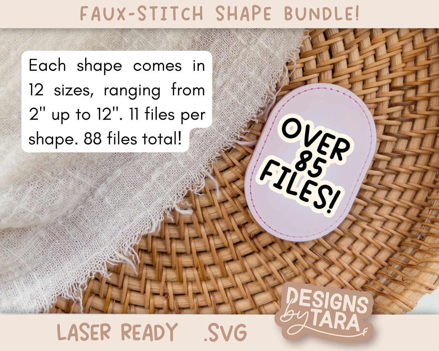 BUNDLE SVG Faux-Stitch File - Faux-stitch shape bundle