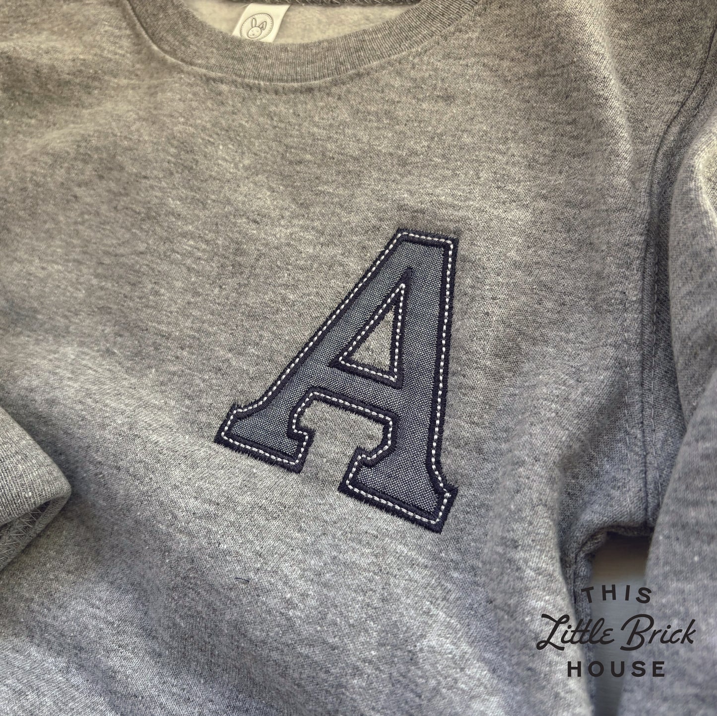 Custom Kids Initial Name Embroidered Sweatshirt Crewneck