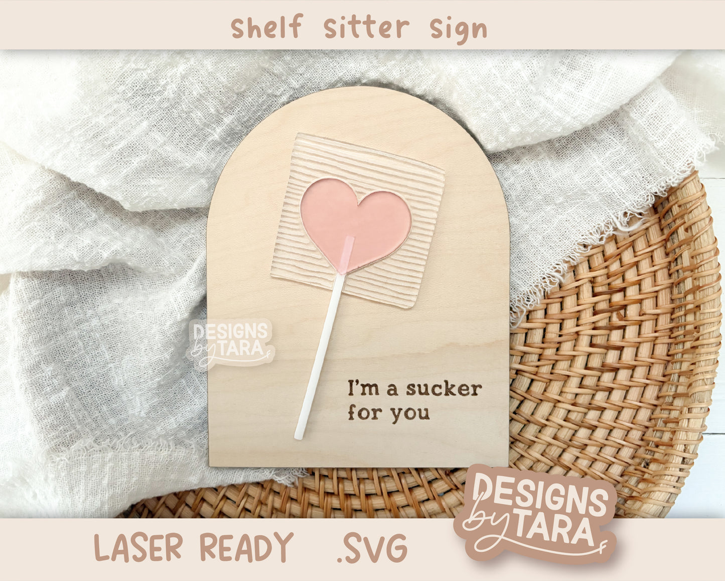 SVG Valentine's Day decor lollipop - sucker for you valentines day laser cut file - laser ready laser engrave - glowforge