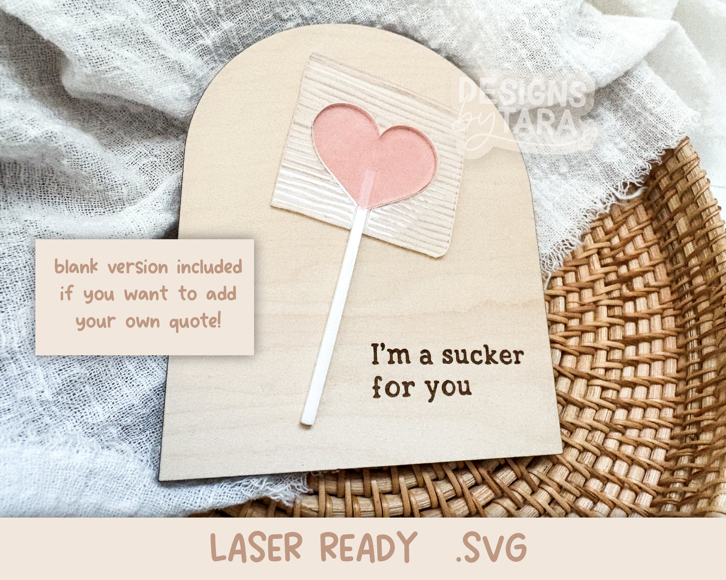 SVG Valentine's Day decor lollipop - sucker for you valentines day laser cut file - laser ready laser engrave - glowforge