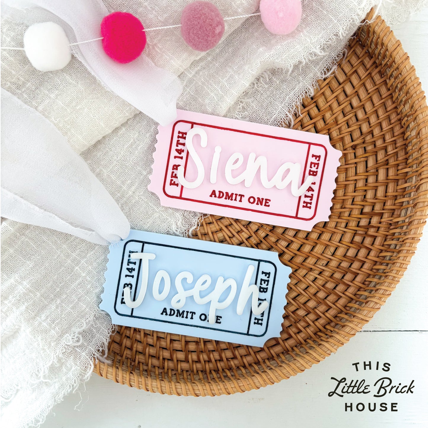 Valentine's Day Basket Tag- Custom Name