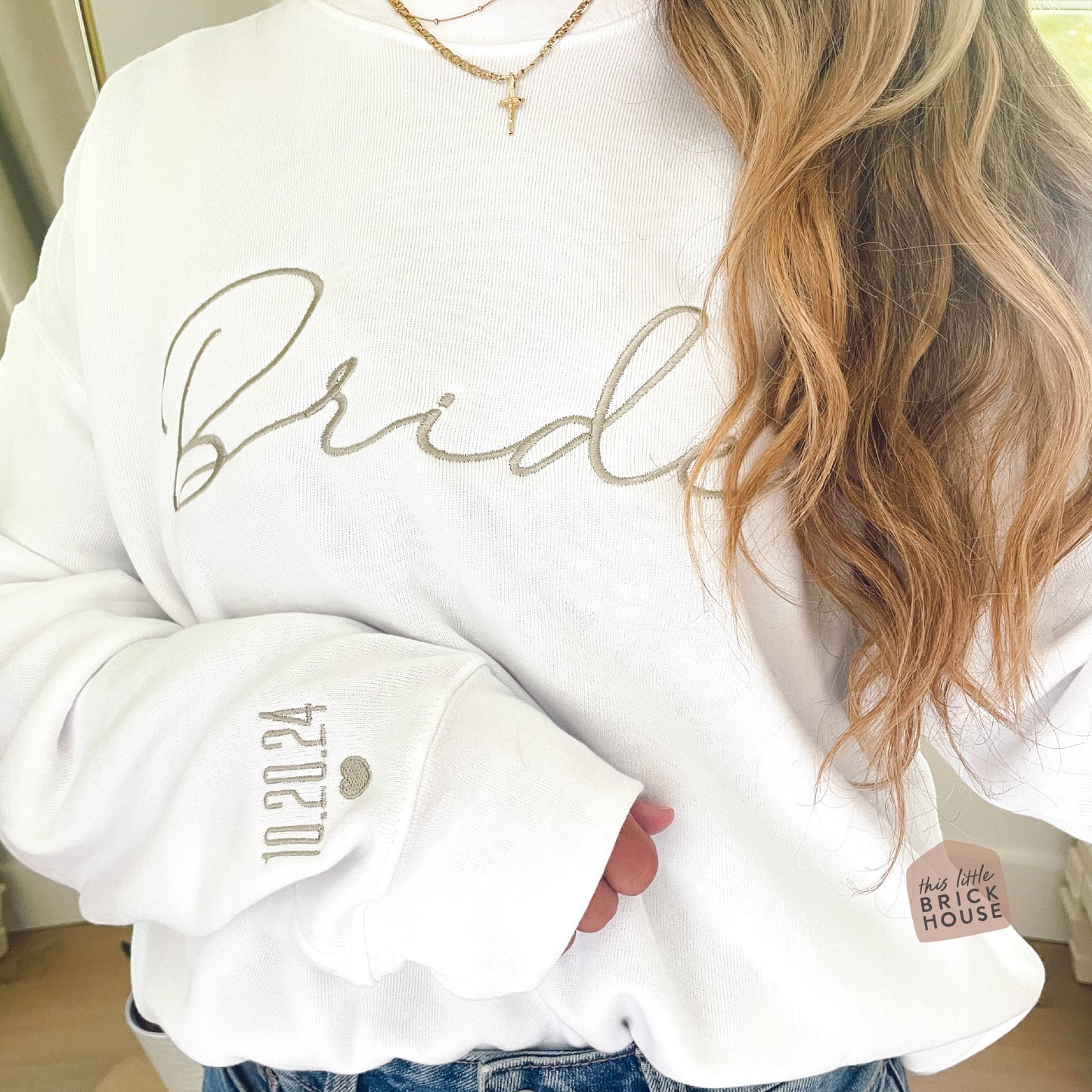 BRIDE custom date sleeve sweatshirt crewneck