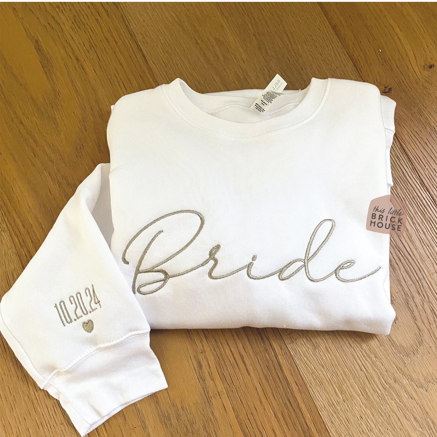 BRIDE custom date sleeve sweatshirt crewneck