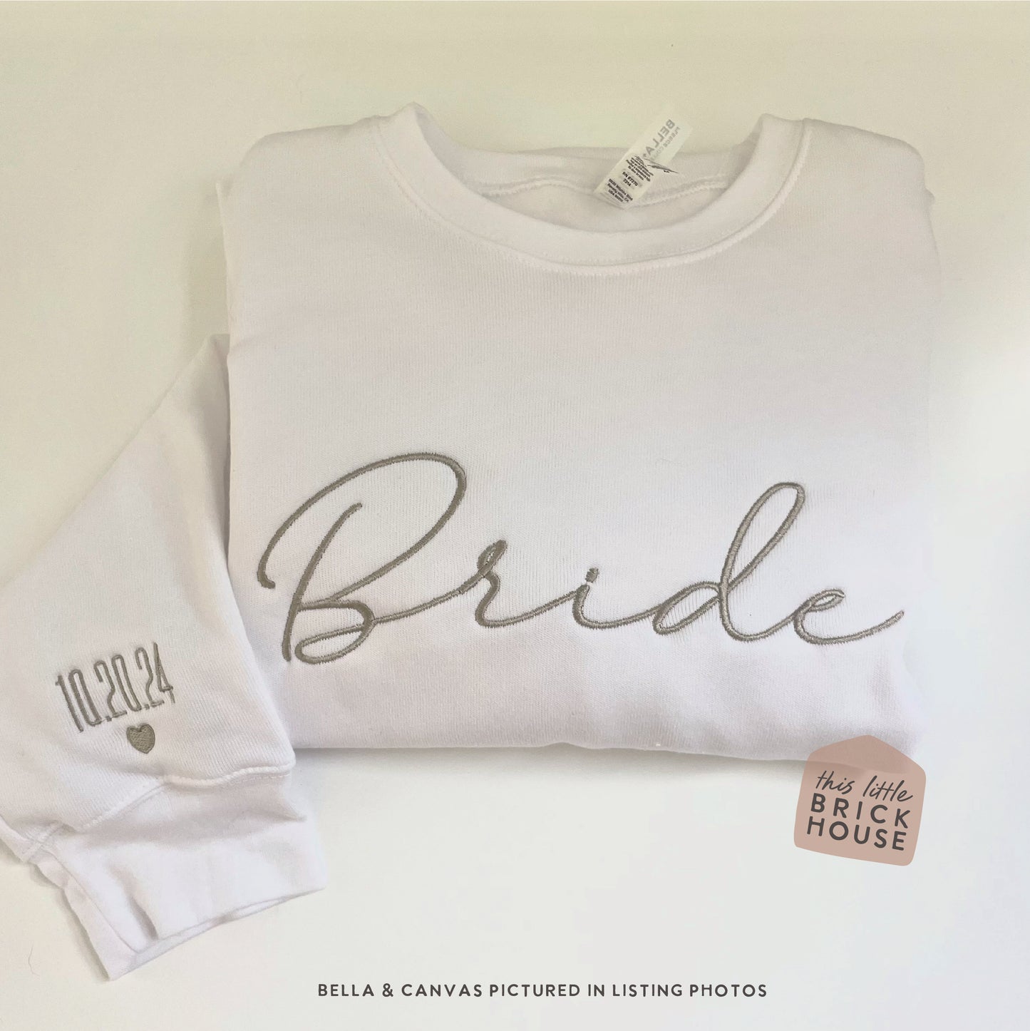 BRIDE custom date sleeve sweatshirt crewneck