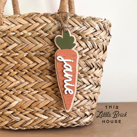 Easter Basket Tag - Custom Name Carrot