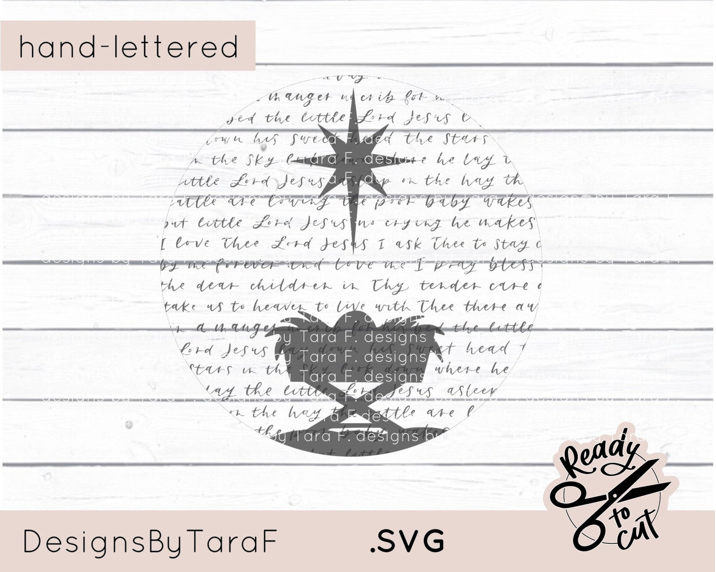 SVG Christmas sign away in a manger religious - 3D quote - glowforge sign, SVG, commercial cut file, download, laser ready