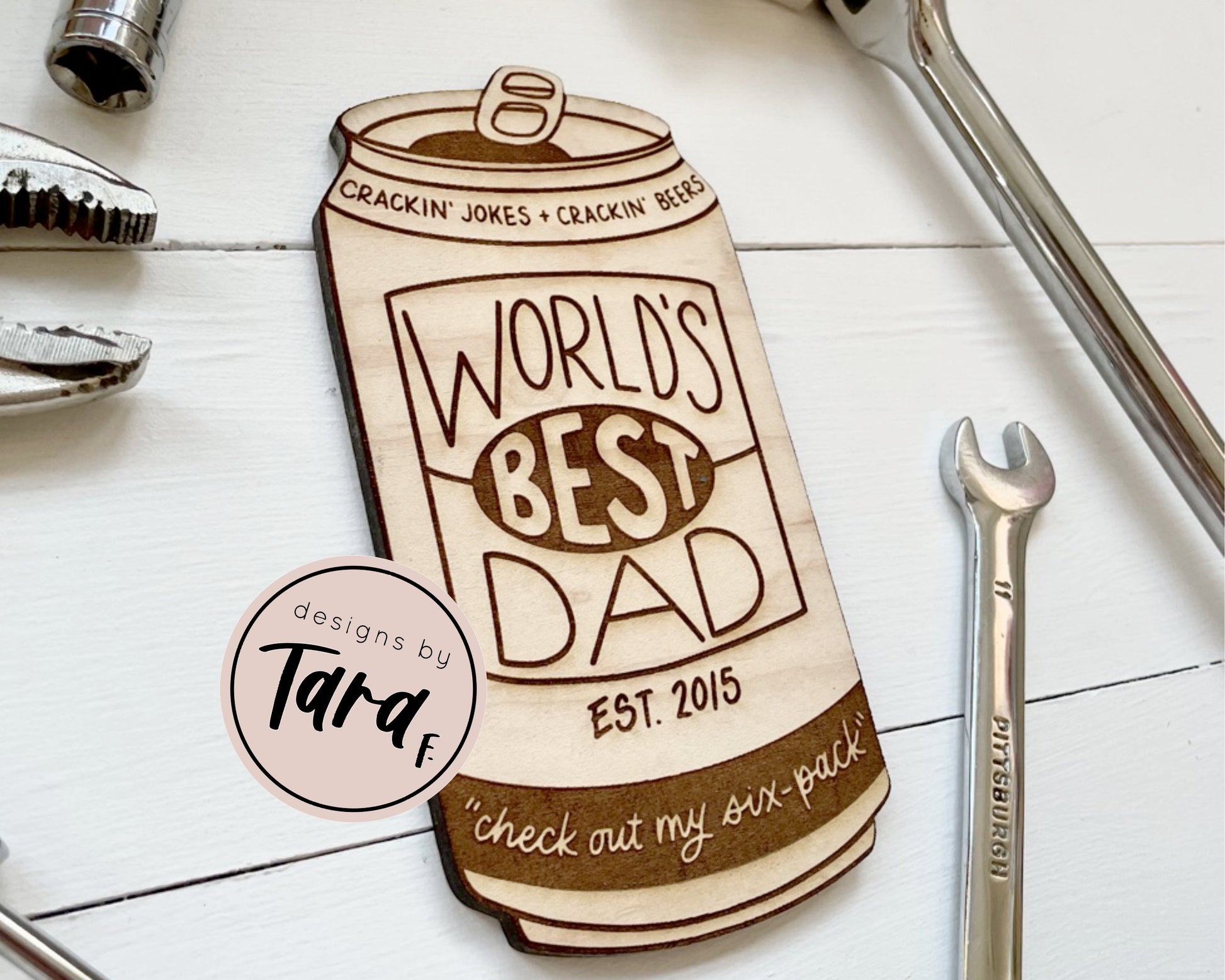 SVG Laser dad fathers day beer can worlds best dad funny glowforge, laser SVG file hand lettered, instant download, laser ready
