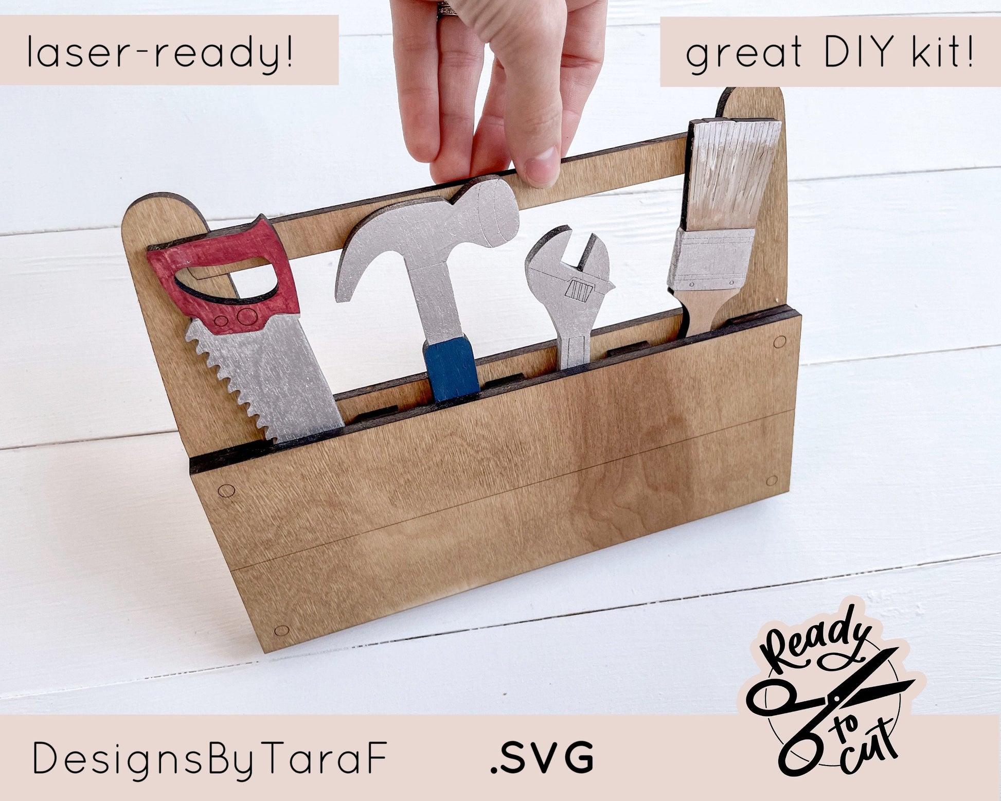SVG DIY kit fathers day tools tool box - gift worlds best dad - glowforge, commercial cut file, hand lettered, instant download, laser ready