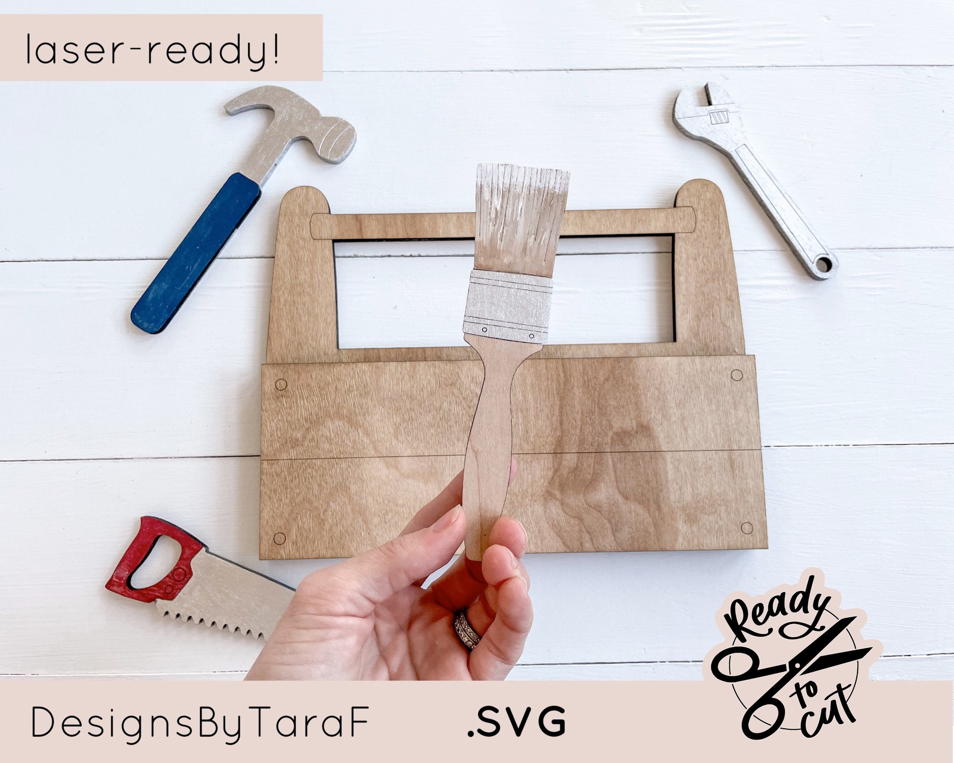 SVG DIY kit fathers day tools tool box - gift worlds best dad - glowforge, commercial cut file, hand lettered, instant download, laser ready