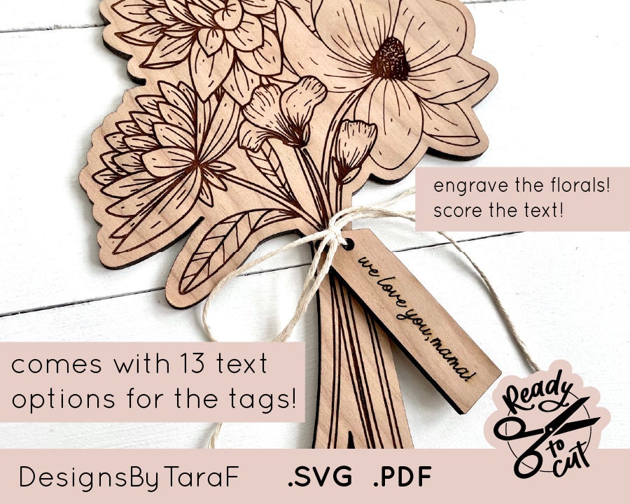 SVG Laser mom mothers day floral flowers sign mom file, glowforge file, laser cut files, glowforge svg, laser file, svg file