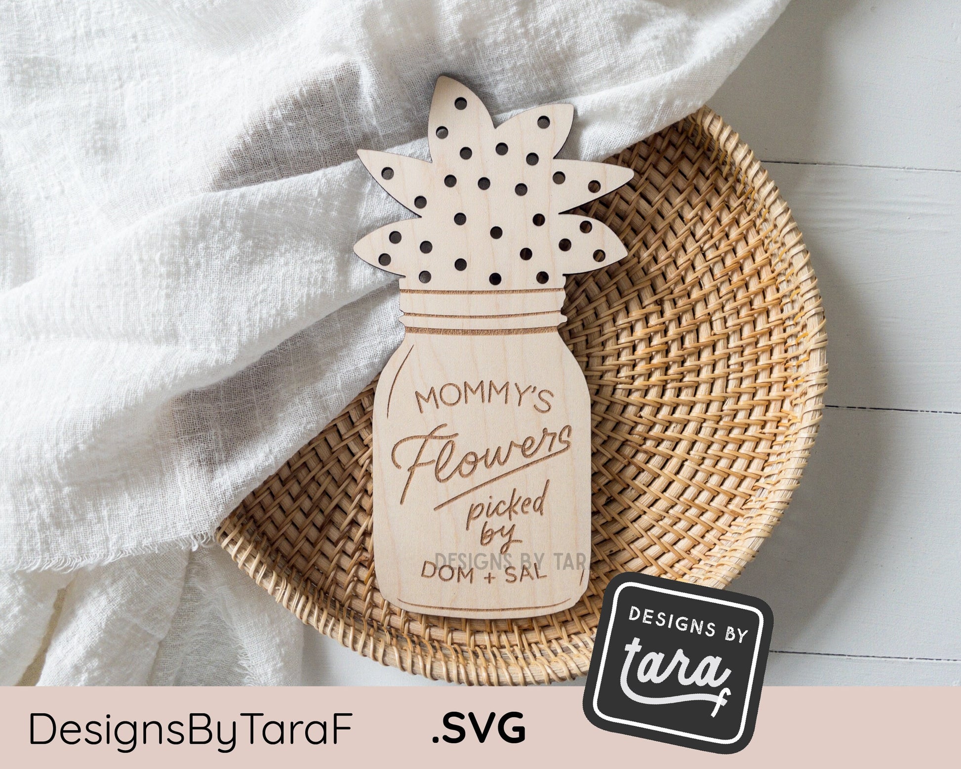SVG Laser mothers day file flower holder picked flowers laser file glowforge svg laser file svg