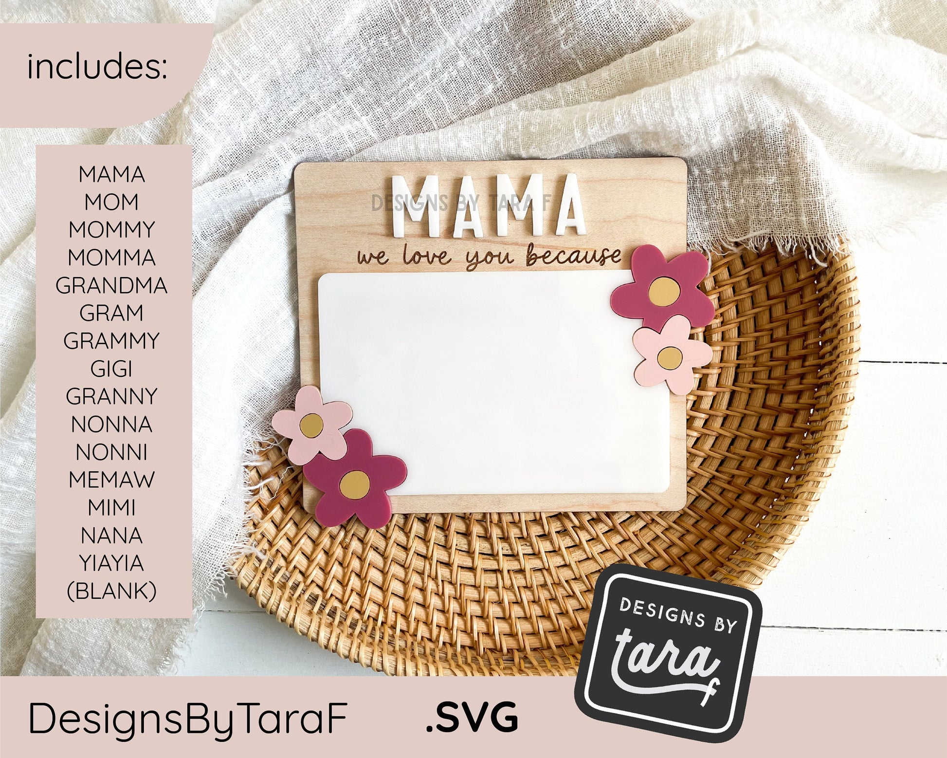 SVG Laser mom mothers day love you because magnet decor mom mama file, laser cut, glowforge svg, laser file, svg file