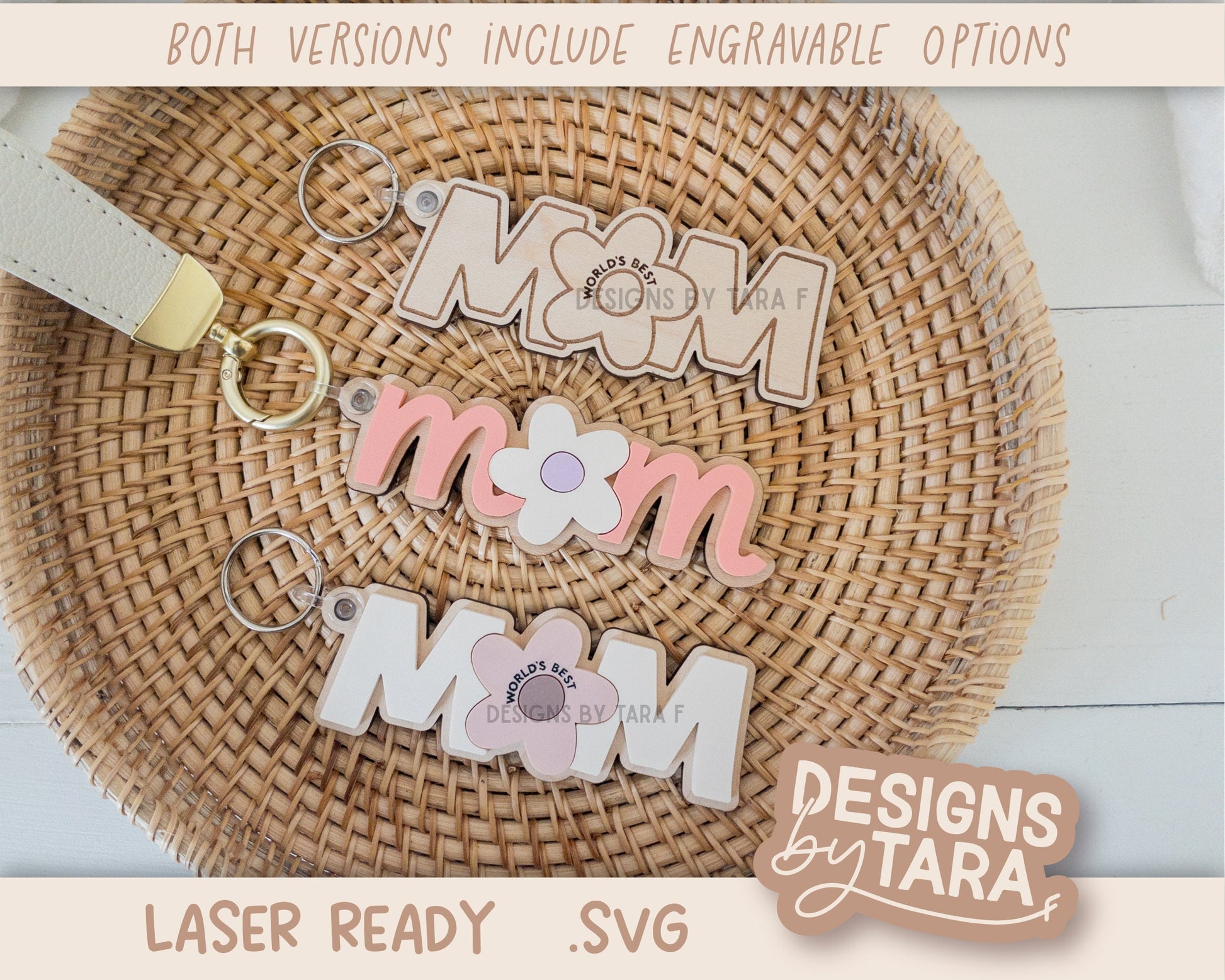 SVG Laser mothers day mom keychain laser file mom laser cut glowforge svg laser file svg file