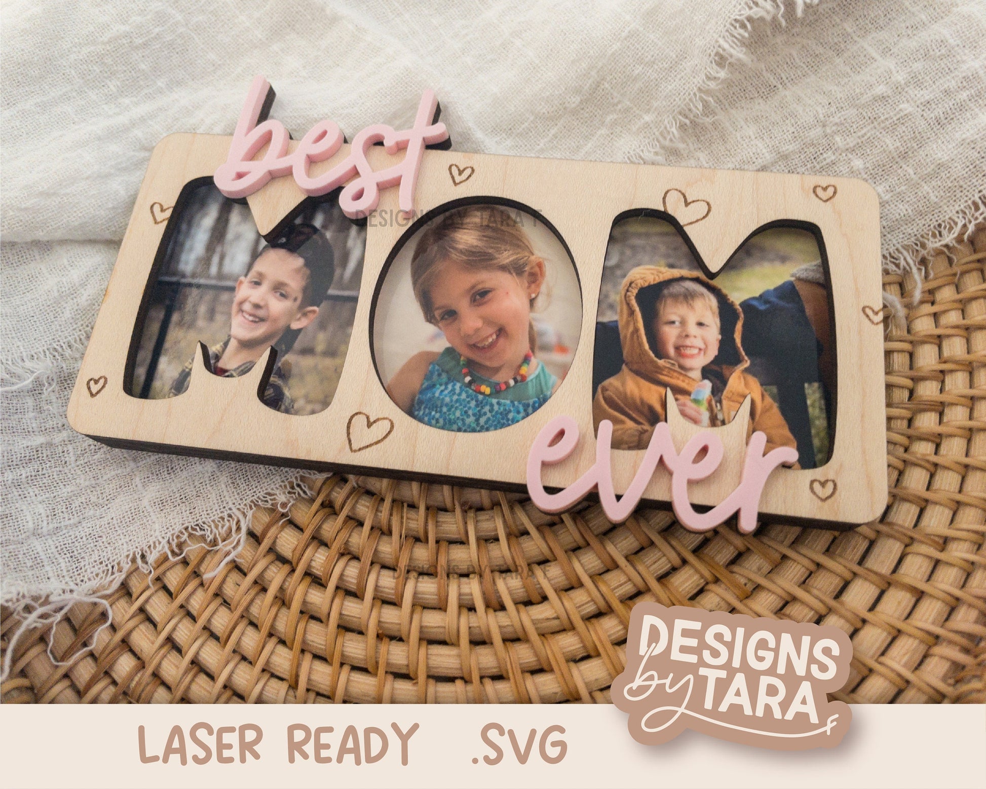 Best Mom Ever SVG | Mother’s Day Laser File | Layered Sign for Glowforge | Laser Cut File for Mom Gift | Digital Download