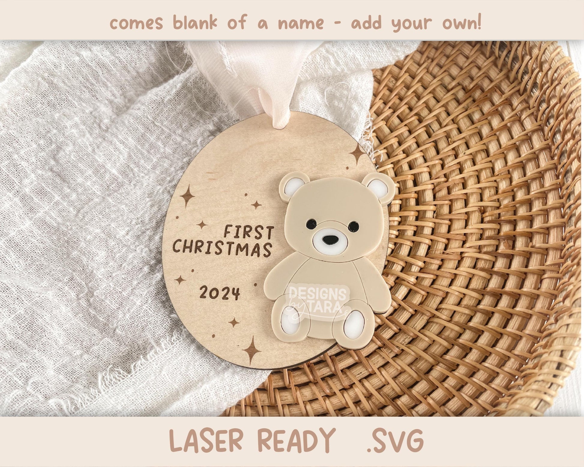 SVG ornament babys first Christmas laser file baby ornament Christmas laser, glowforge laser file Christmas svg baby first ornament