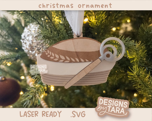 SVG sourdough ornament laser file laser, glowforge laser Christmas svg sourdough starter