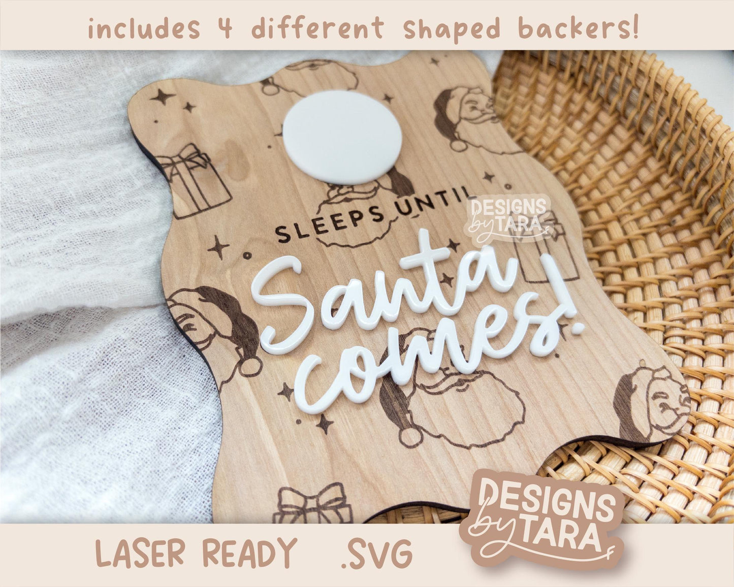 SVG christmas countdown Christmas laser file sleeps until Christmas laser, glowforge laser file Christmas svg