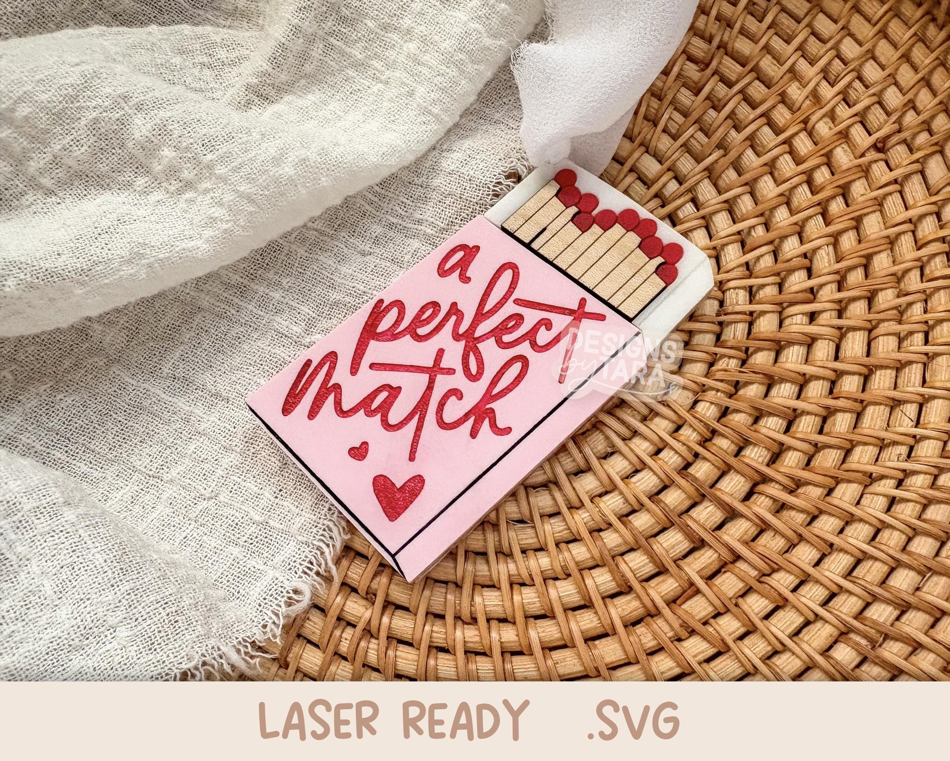 SVG Valentine's Day a perfect match couple tag Christmas ornament - valentines day laser cut file - laser ready laser engrave - glowforge