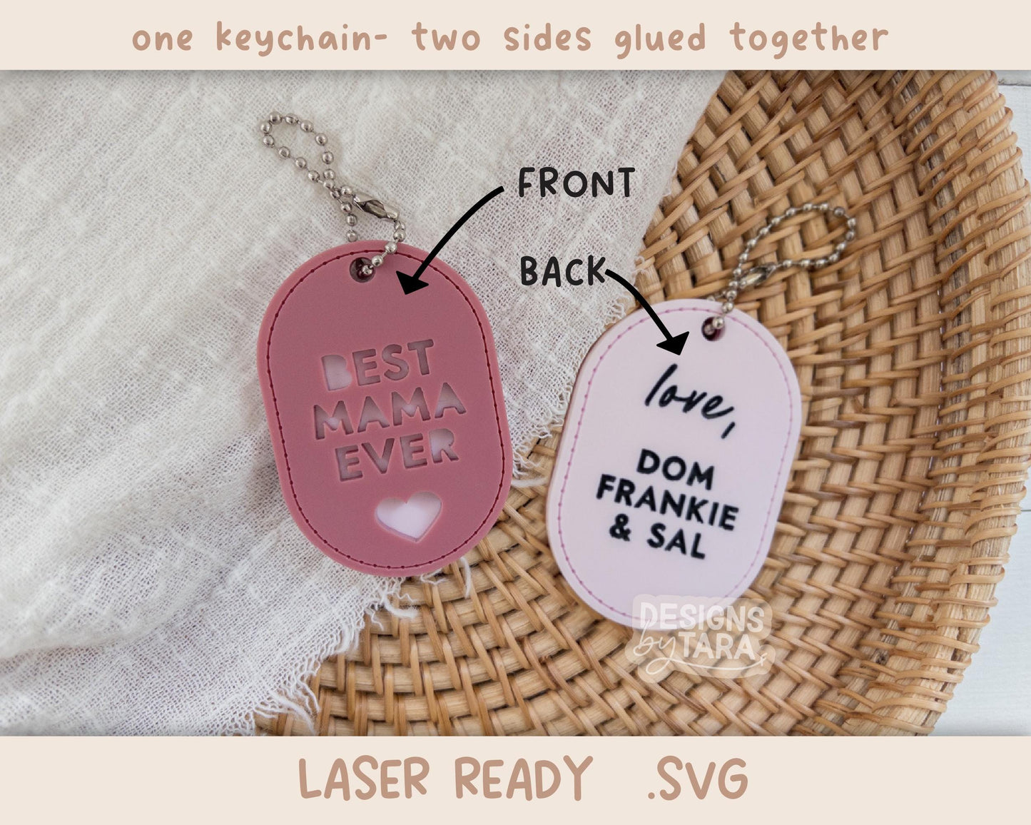 SVG Laser mothers day mom keychain best mama ever laser file mom laser cut glowforge svg laser file svg file