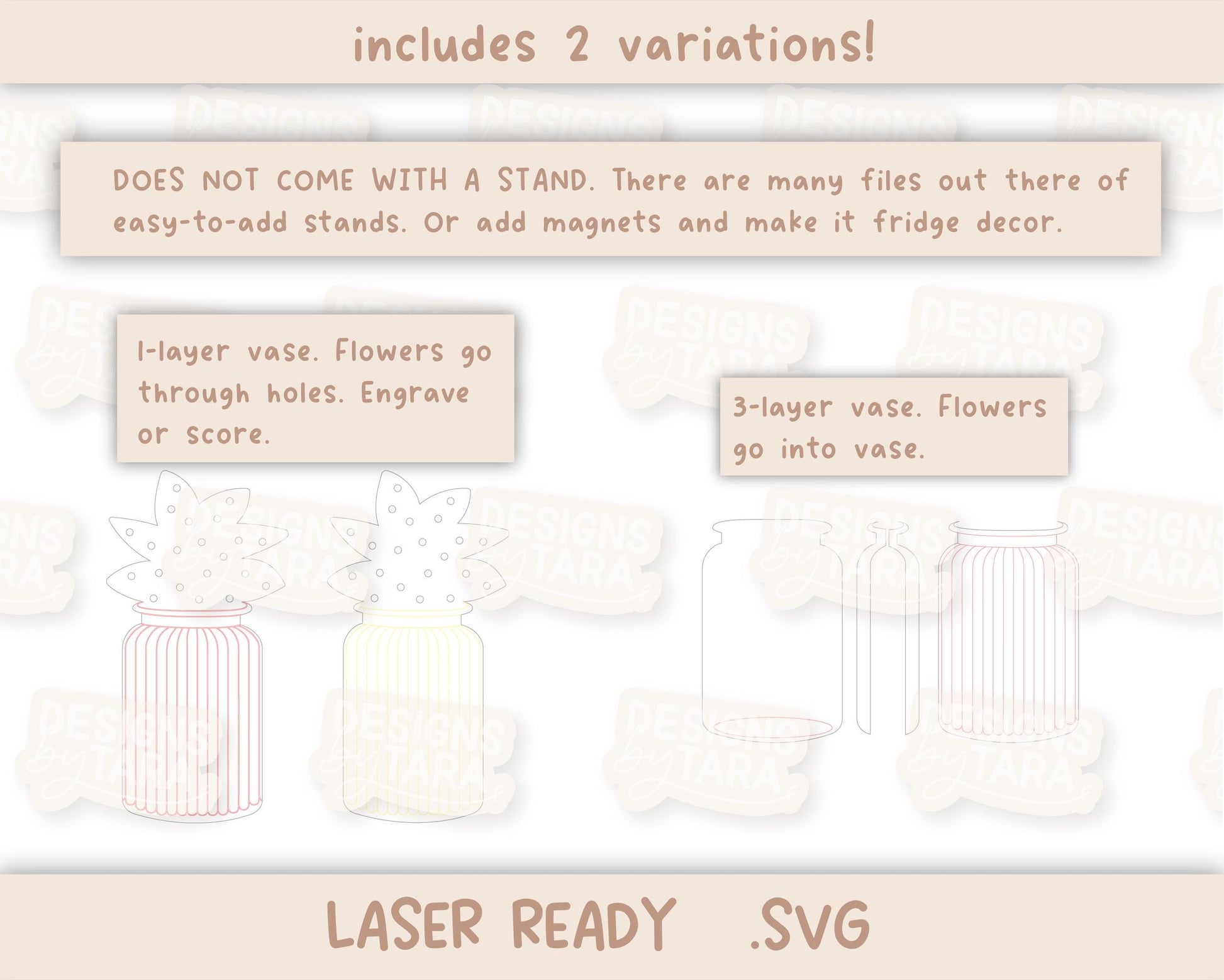 SVG Laser mothers day file flower holder picked flowers laser file glowforge svg laser file svg