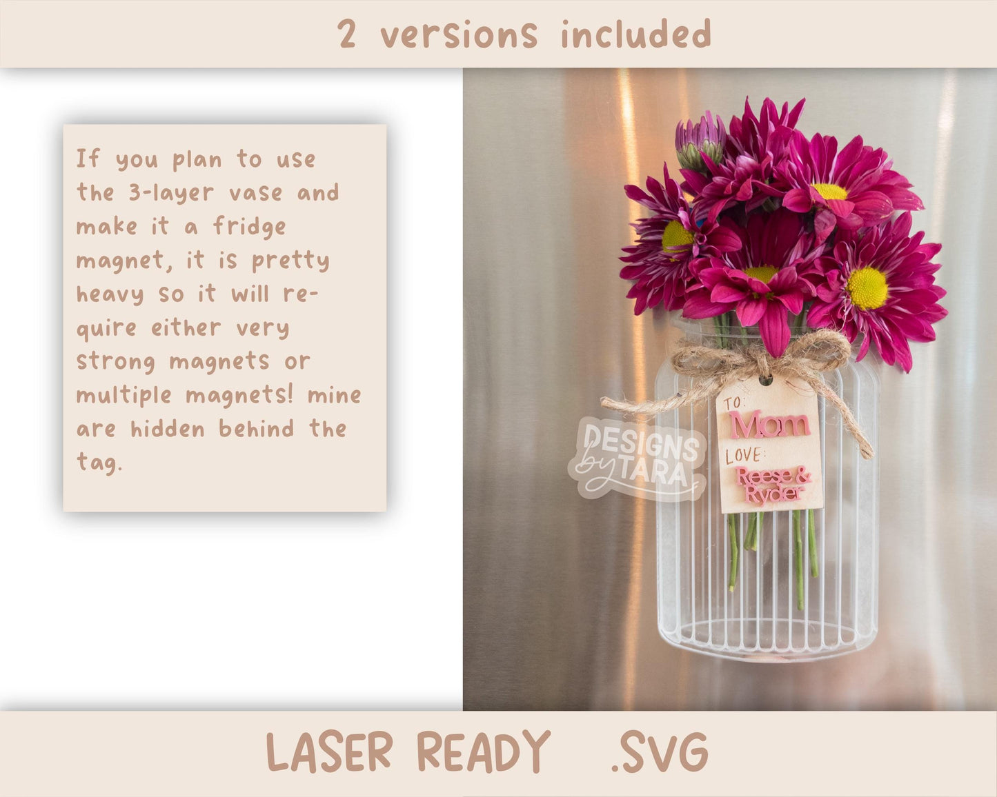 SVG Laser mothers day file flower holder picked flowers laser file glowforge svg laser file svg
