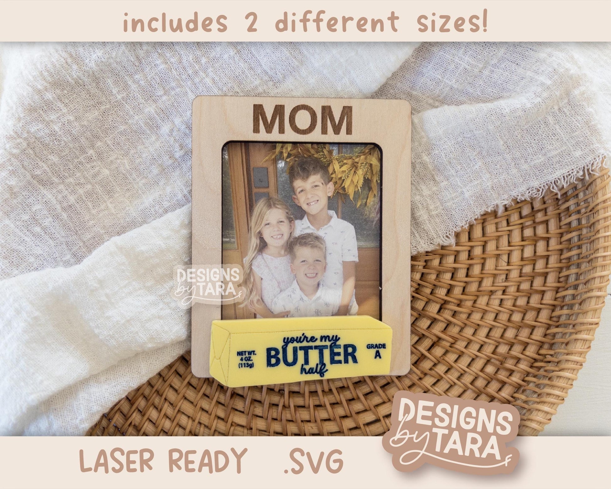 SVG Laser mothers day best mom ever butter frame gift for her magnet fridge picture frame file, gift for grandma file glowforge, laser ready