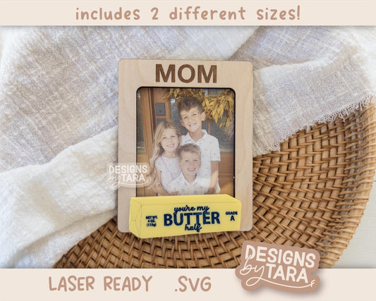 SVG Laser mothers day best mom ever butter frame gift for her magnet fridge picture frame file, gift for grandma file glowforge, laser ready