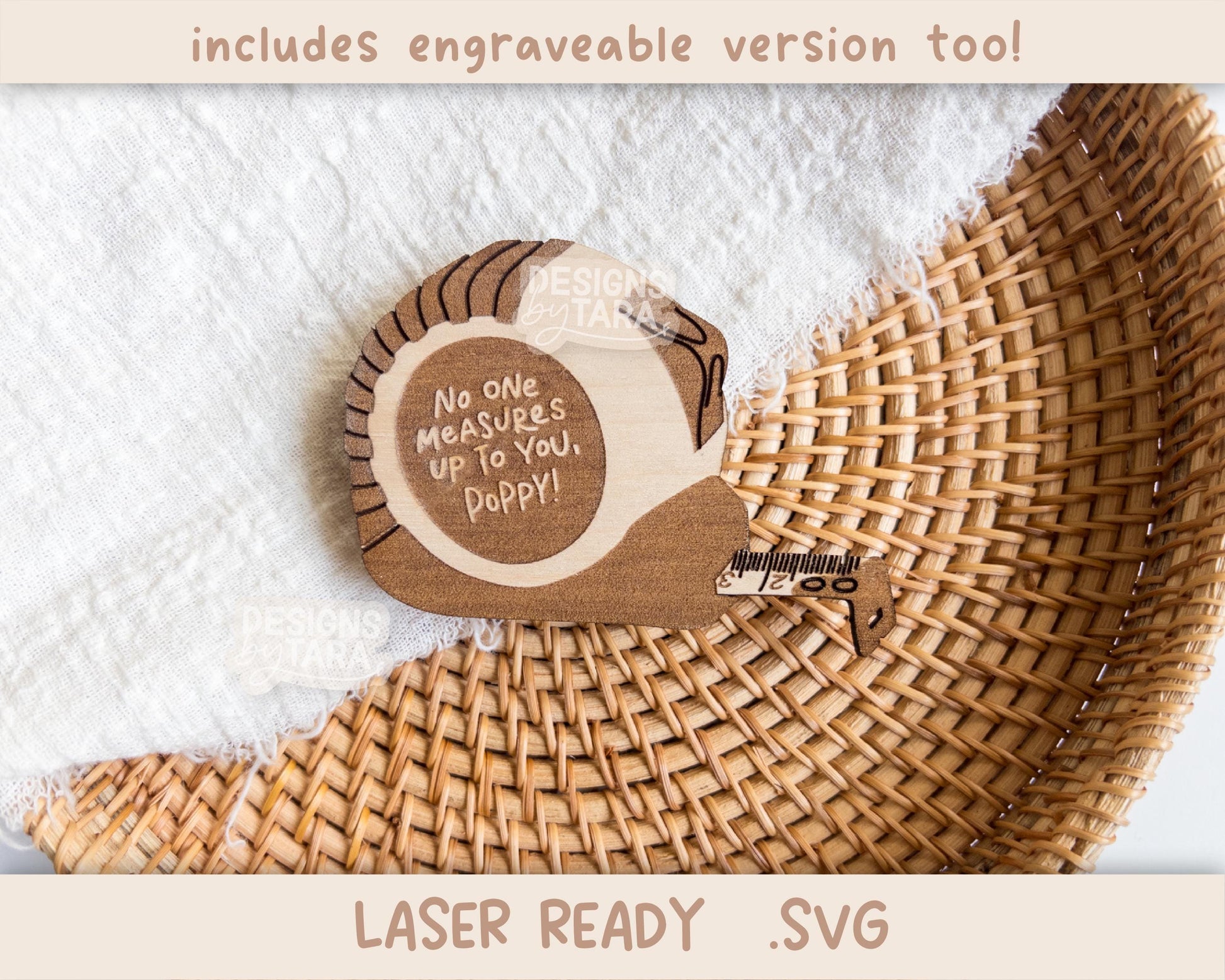 Father’s Day Tape Measure SVG | No One Measures Up to You Dad Laser File | Cute Gift for Dad | Glowforge xTool Digital Download