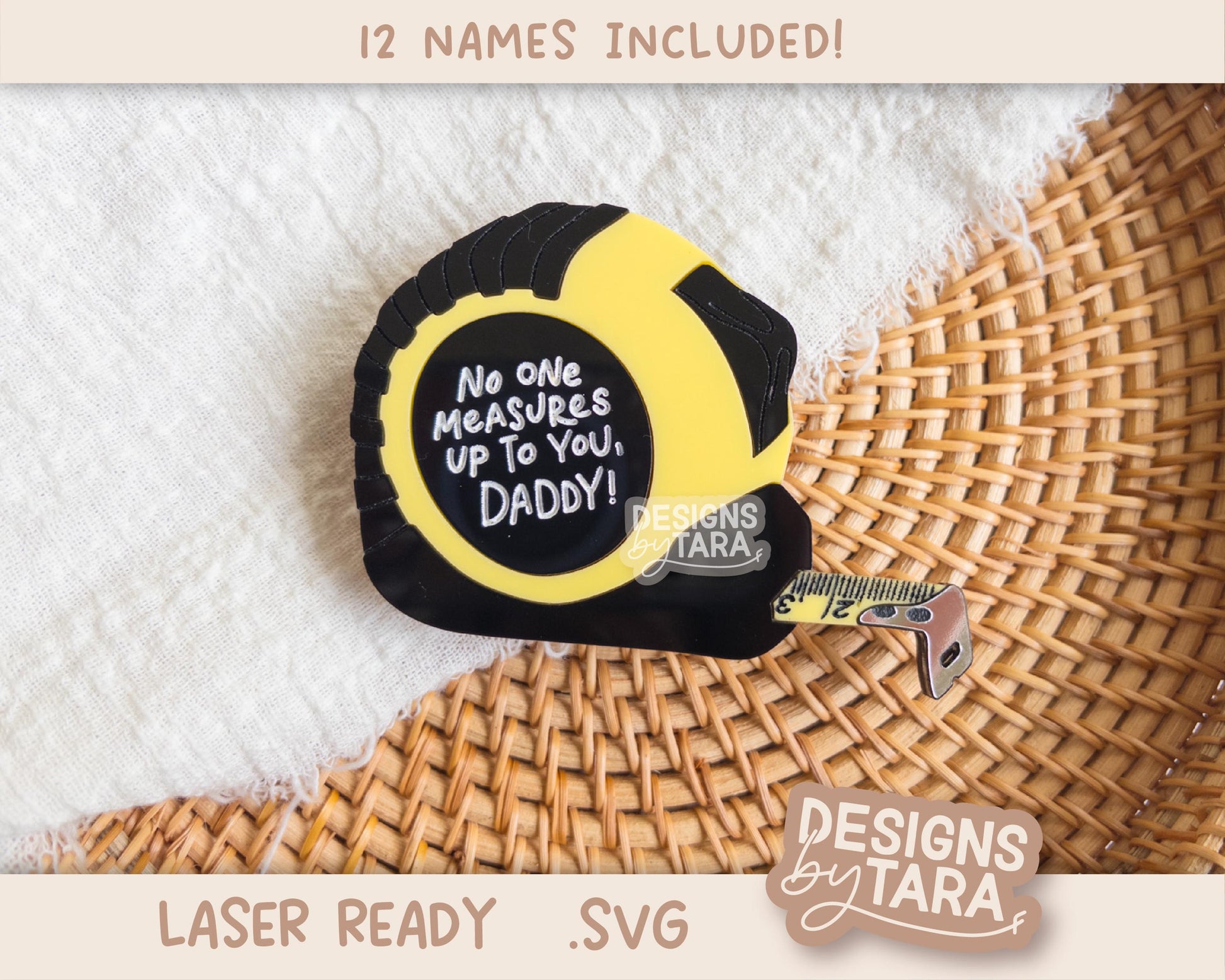 Father’s Day Tape Measure SVG | No One Measures Up to You Dad Laser File | Cute Gift for Dad | Glowforge xTool Digital Download