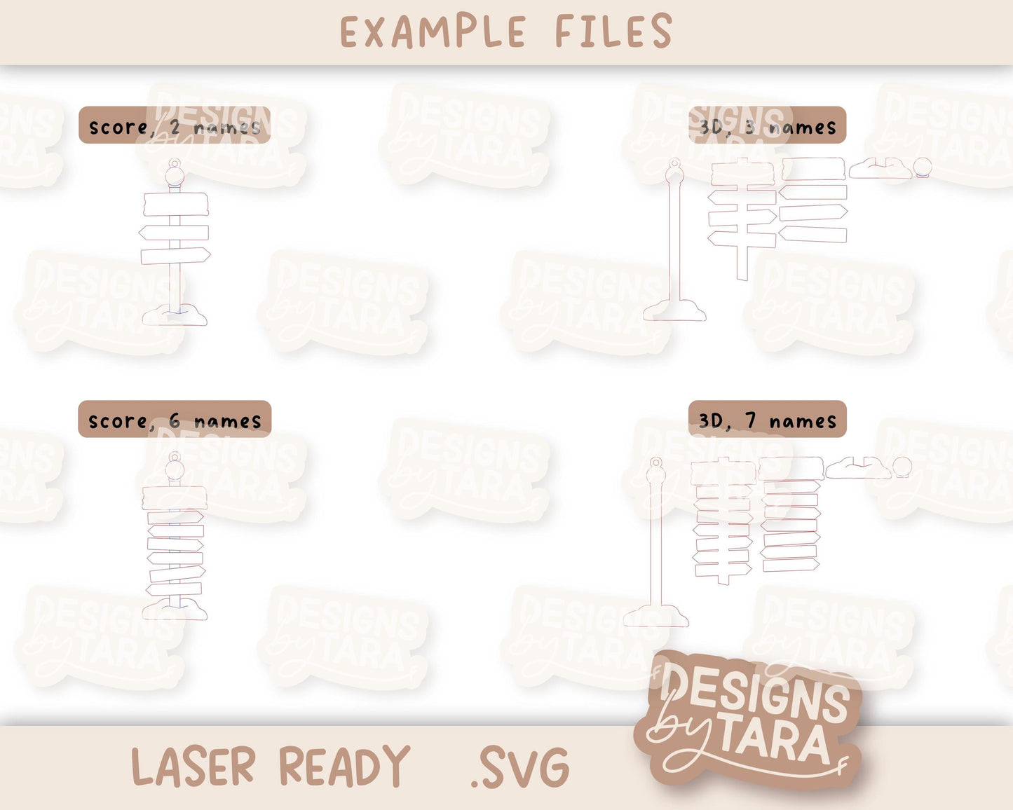 Family Christmas North Pole Names Sign SVG | Laser Cut Holiday Name Tag File | Glowforge xTool DIY Gift 2025 Digital File