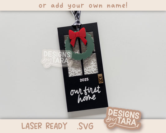 SVG ornament our first home laser file homeowner married wedding ornament Christmas laser, glowforge laser Christmas svg our first ornament