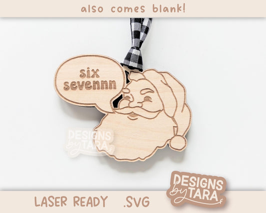 Six Seven 67 Funny Christmas Ornament SVG | Laser Cut Holiday File | Glowforge xTool DIY Gift 2025 Digital File