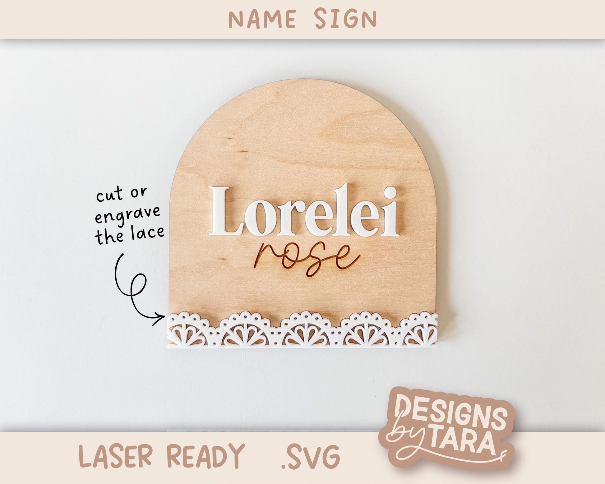 SVG laser lace baby girl name announcement hospital name announcement glowforge file, laser cut files svg laser file svg file, laser ready