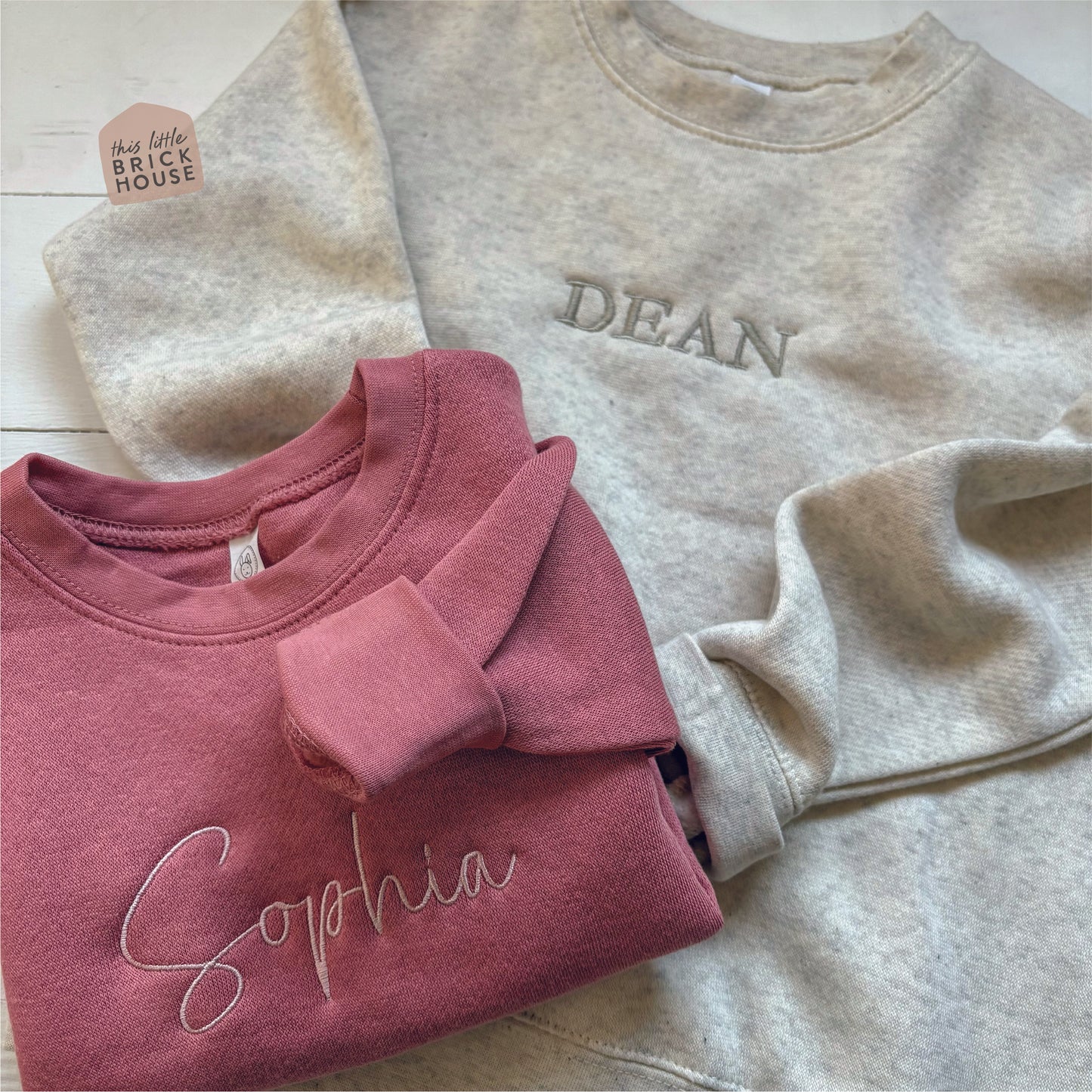 Custom Kids Name Embroidered Sweatshirt Crewneck Gift