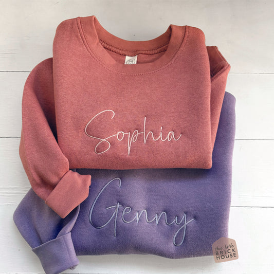 Custom Kids Name Embroidered Sweatshirt Crewneck