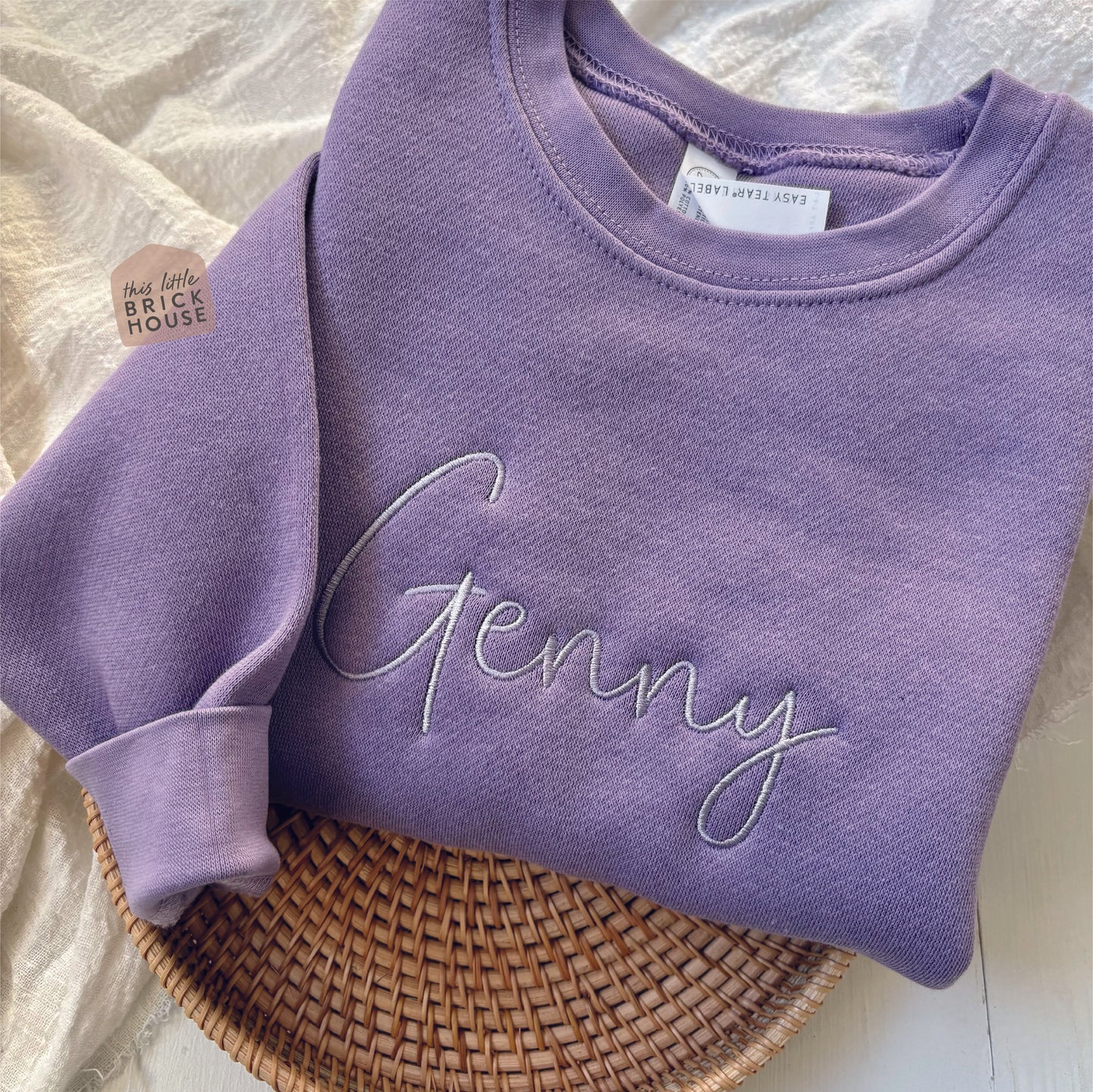 Custom Kids Name Embroidered Sweatshirt Crewneck Gift