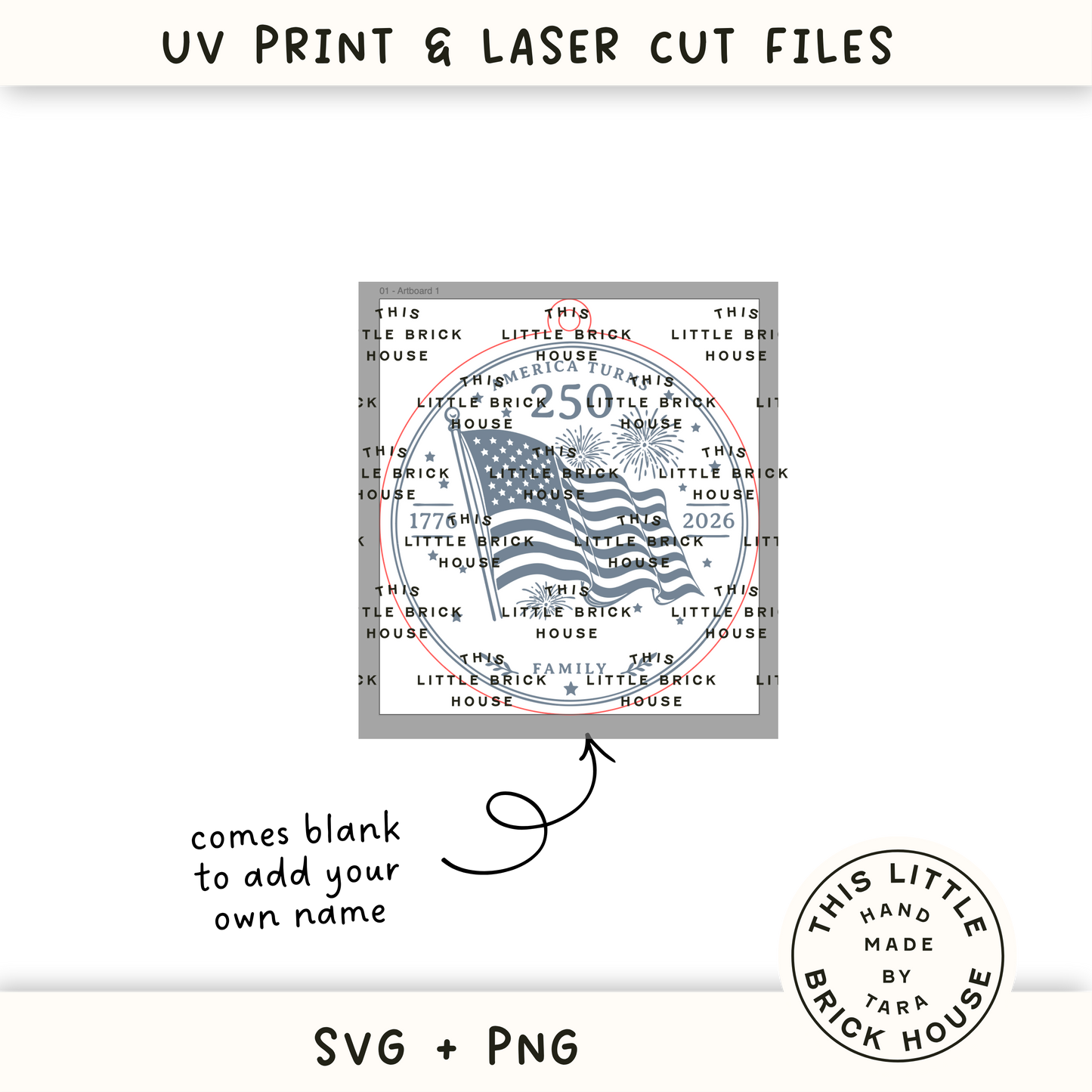 SVG PDF 250th Anniversary America USA Ornament glowforge file, laser cut files, eufymake svg, UV printer PNG