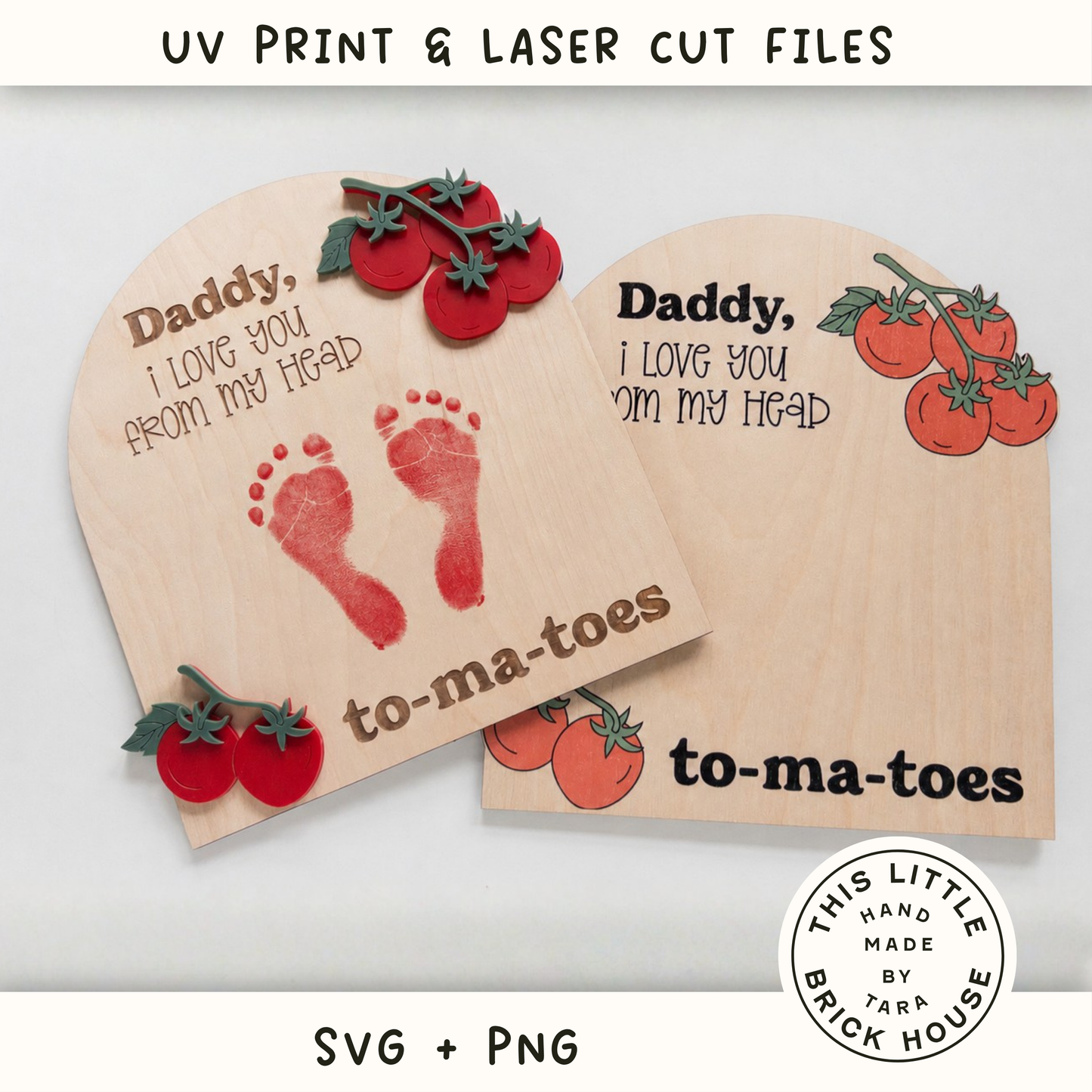 SVG PNG Footprints Fathers Mothers Day Mom Dad glowforge file, laser cut files, glowforge svg, UV printer PNG