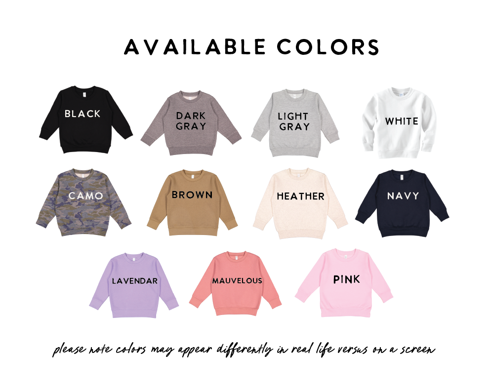 Custom Kids Name Embroidered Sweatshirt Crewneck Gift