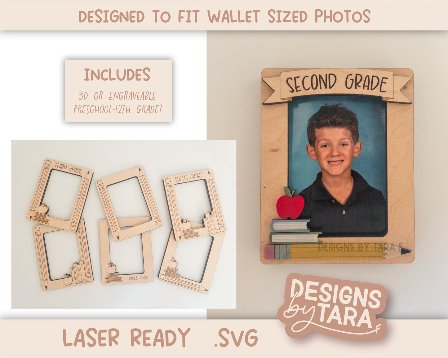 SVG File - School Picture Frame Fridge Magnet First day of School