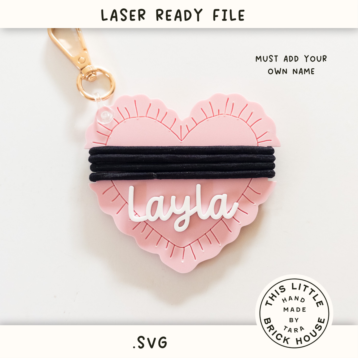 Hair Tie Holder SVG ruffle heart, glowforge file, laser cut files, glowforge svg, UV printer, 3D printer (Copy) (Copy) (Copy)