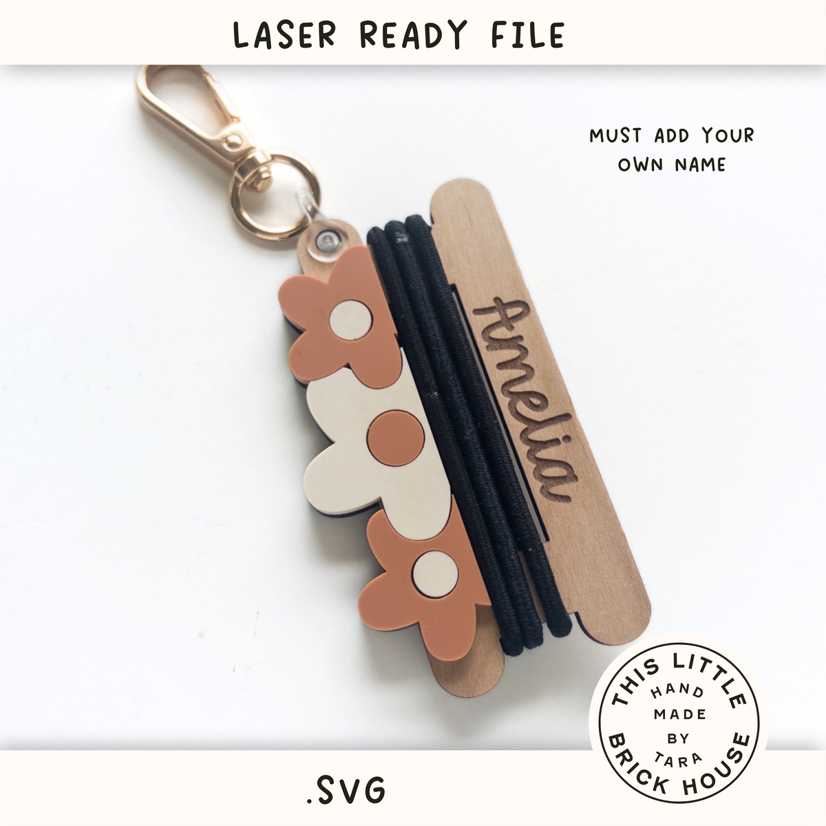 Hair Tie Holder SVG floral flowers, glowforge file, laser cut files, glowforge svg, UV printer, 3D printer (Copy) (Copy)