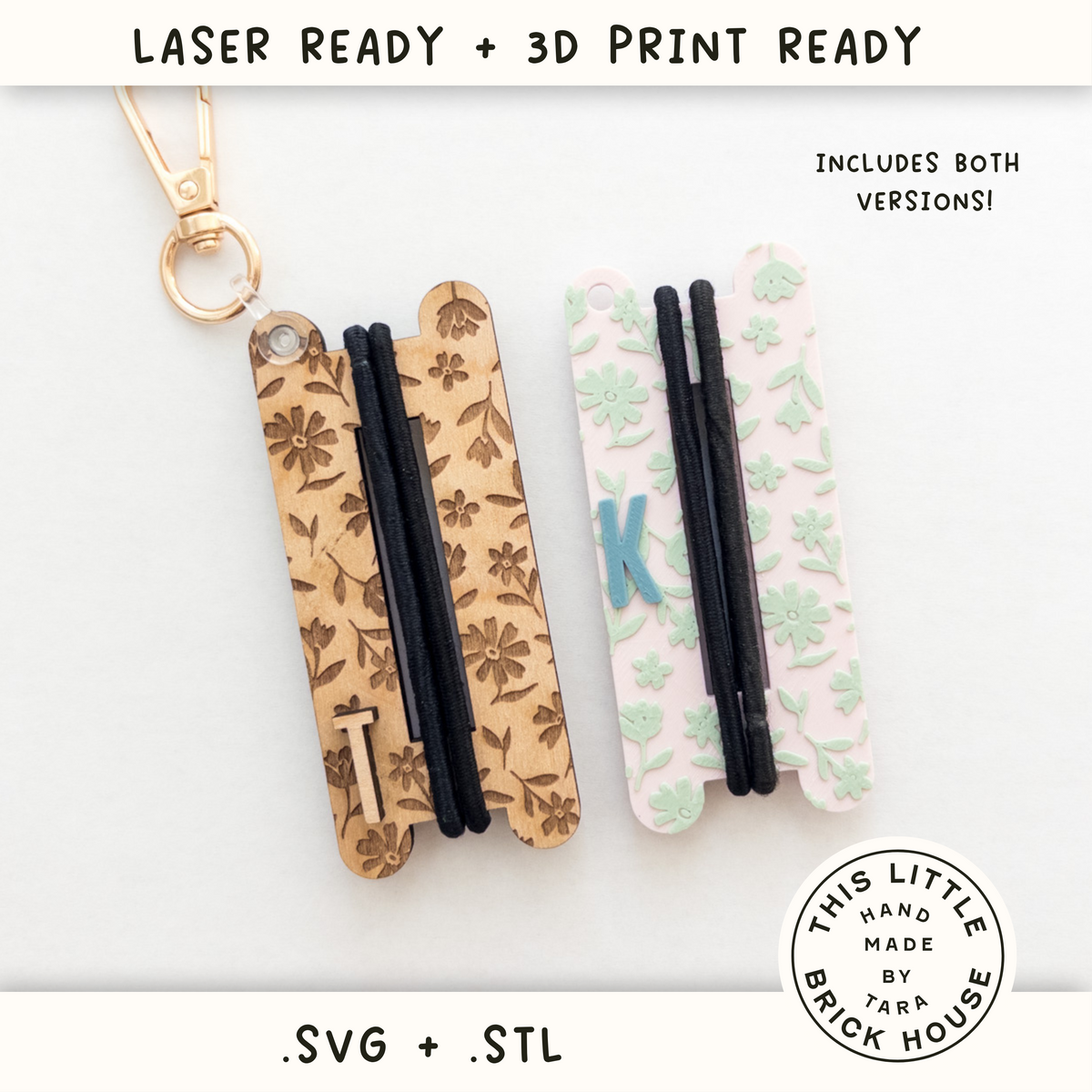 Hair Tie Holder SVG STL Laser flowers, glowforge file, laser cut files, glowforge svg, UV printer, 3D printer