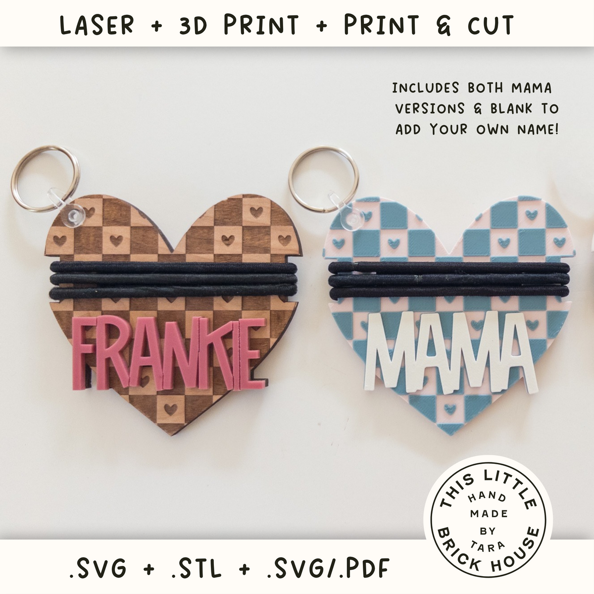 Hair Tie Holder SVG STL PDF MAMA, glowforge file, laser cut files, glowforge svg, UV printer, 3D printer (Copy) (Copy)