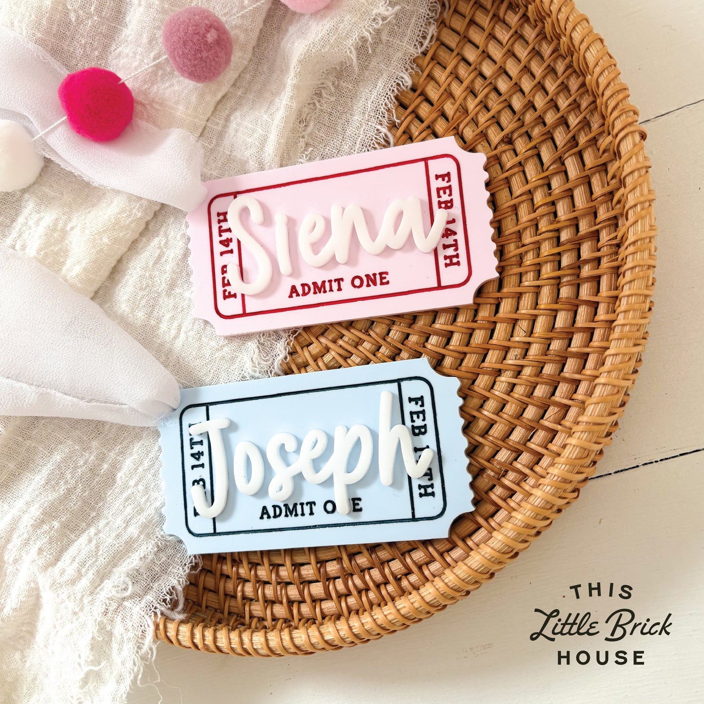 Valentine's Day Basket Tag- Custom Name